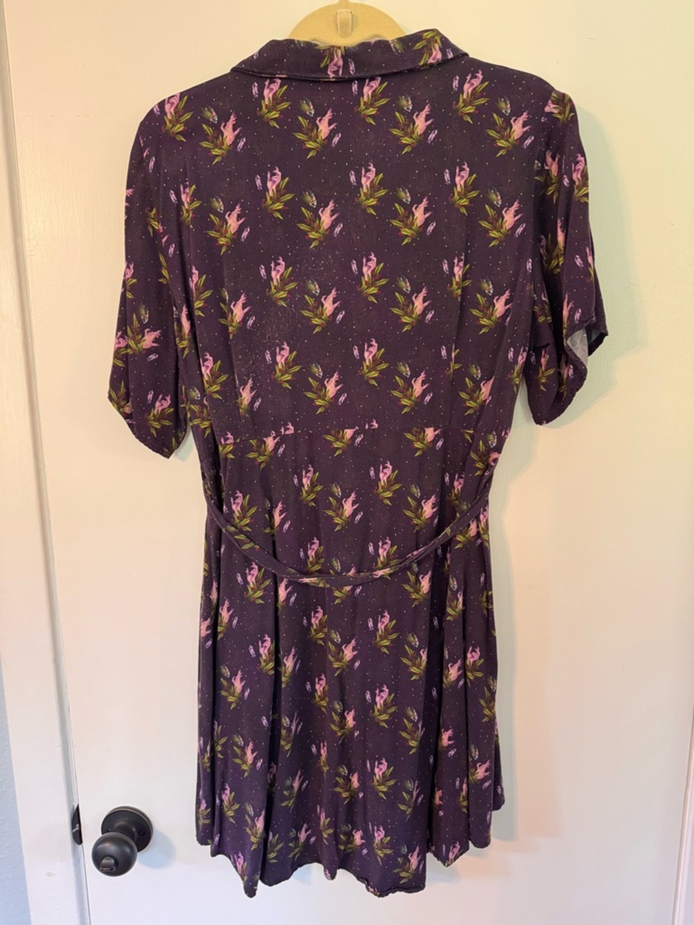 Disturbia Purple Floral Button-Front Shirt Dress - Picture 2 of 2